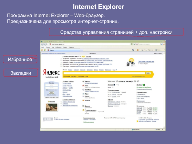 Программы просмотра internet. Программа Internet Explorer предназначена для. Элементы браузера Internet Explorer. Основные элементы браузера. Веб проводник Яндекс.