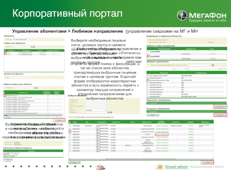 Любимое направление. Личный кабинет корпоративный портал. Бланки МЕГАФОН корпоративных клиентов. Презентация личного кабинета для корпоративных абонента. Пример личного кабинета для корпоративного каршеринга.