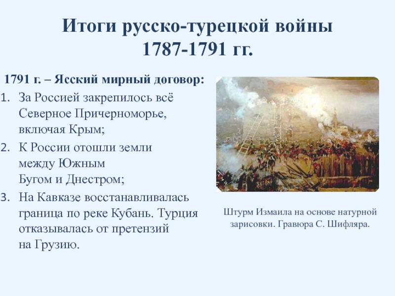 Реферат: Русско-турецкие войны второй половины XVIII в. и их итоги