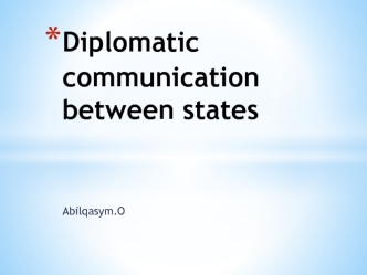 Diplomatic communication between states