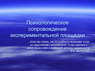 Психологическое сопровождение экспериментальной площадки