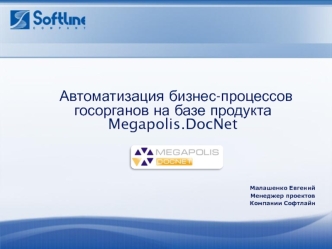 Автоматизация бизнес-процессов госорганов на базе продукта Megapolis.DocNet