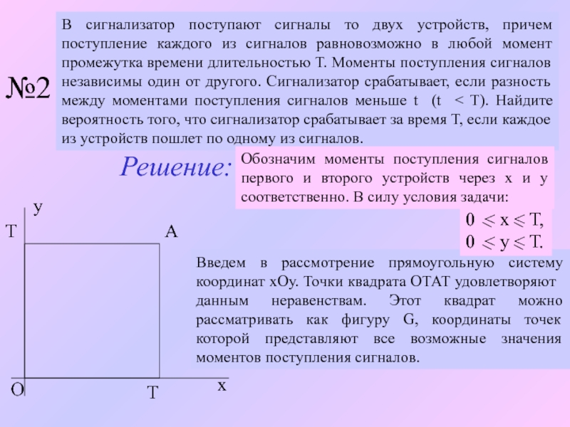 Вероятность причем. В квадрат с вершинами в точках 0.0 0.1 1.1 1.0 наудачу брошена точка. Решение задачи о встрече (через геометрическую вероятность). Найти вероятность на отрезке. Геометрическая вероятность сигналы.