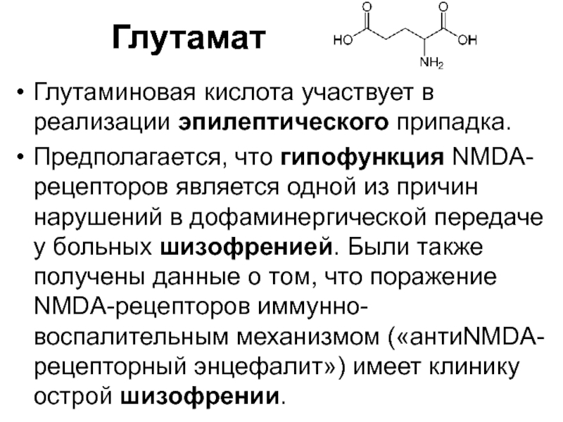 Аминокислоты глутаминовая кислота