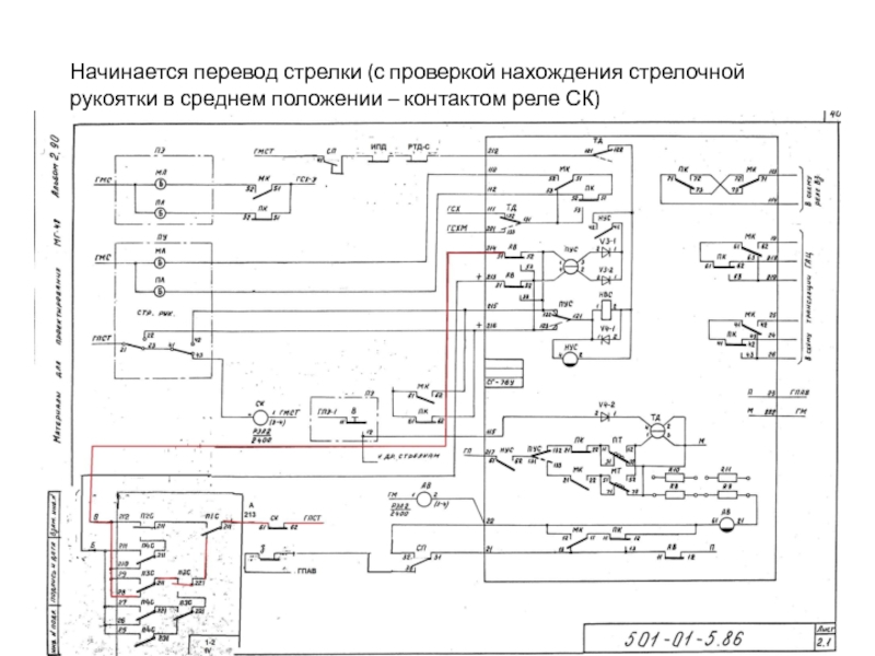 Схема перевода стрелки