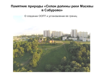 Памятник природы Склон долины реки Москвы в Сабурово