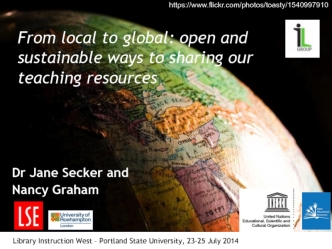 From local to global: open and sustainable ways to sharing our teaching resources