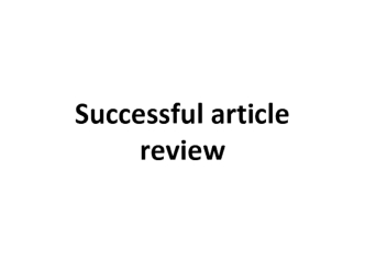 Successful article review