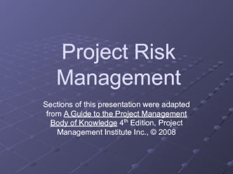 Project Risk Management