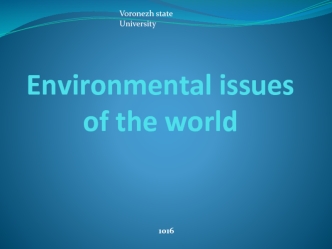 Environmental issues of the world