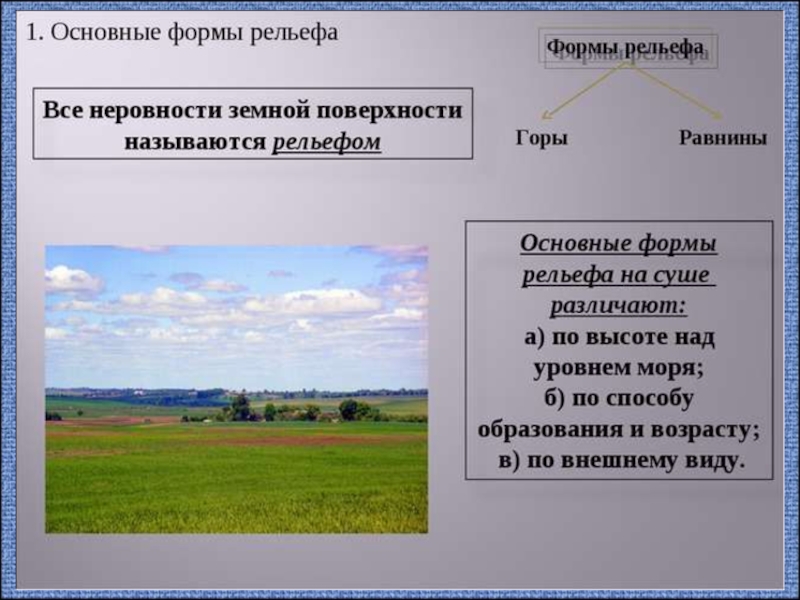 Реферат: Взаимосвязь основных форм рельефа с тектоническими структурами