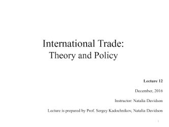 Normative analysis of tariff and non-tariff instruments of international trade policy