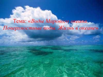 Воды Мирового океана. Поверхностные воды. Жизнь в океане