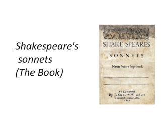 Shakespeare's sonnets (the book)