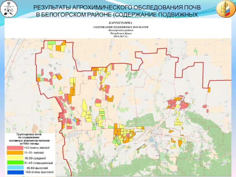 Гис крым. Результаты агрохимического обследования почв. Крым карта сельхоз земель Белогорска.