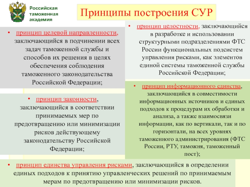 Таможенные риски. Принципы построения системы управления рисками. Меры по минимизации таможенных рисков. Принципы построения сур. Принципы систему управления рисками в таможне.