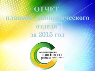 Отчет планово-экономического отдела за 2015 год. Город Томск