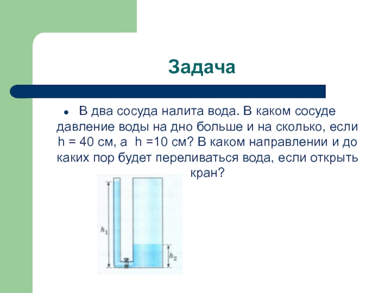 Как определить давление воды на дно сосуда