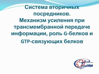 Система вторичных посредников. Механизм усиления при трансмембранной передаче информации, роль G-белков и GTP-связующих белков