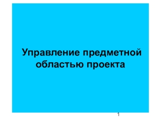 Управление предметной областью проекта