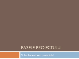 Fazele proiectului