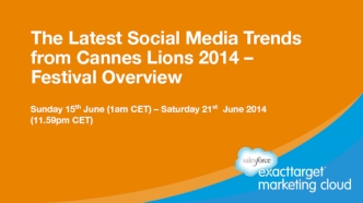 The Latest Social Media Trends from Cannes Lions 2014 – Festival Overview