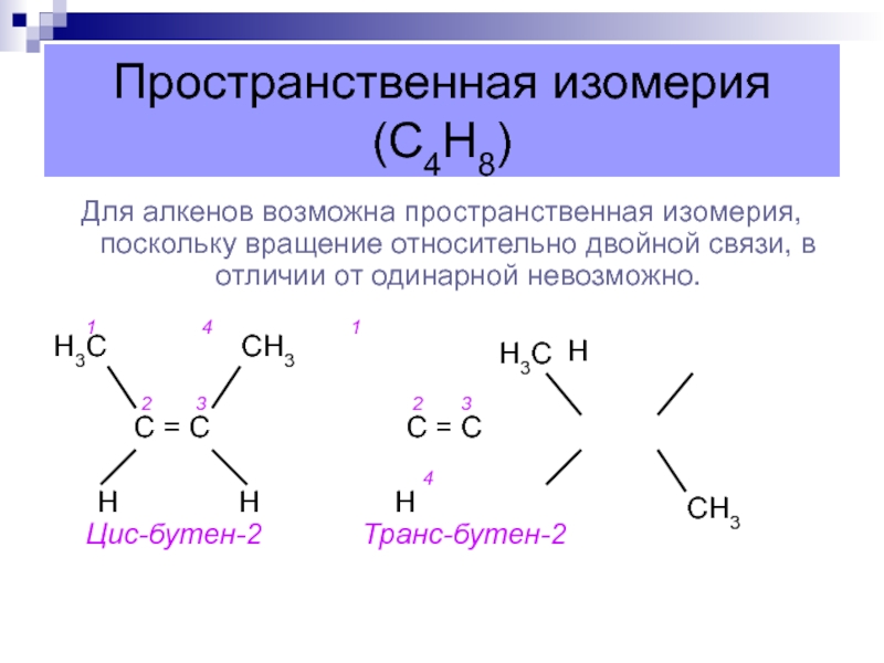 Изомерия возможна у. Пространственная изомерия 3 связи. Оптическая изомерия бутен 2. Цис изомеры алкенов. Оптическая изомерия алкенов.