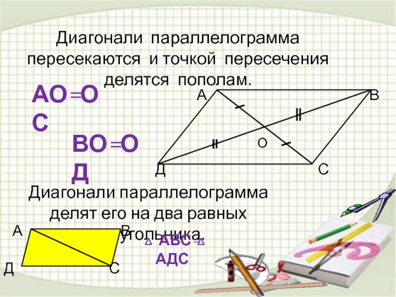 Диагонали параллелограмма равны 4 3