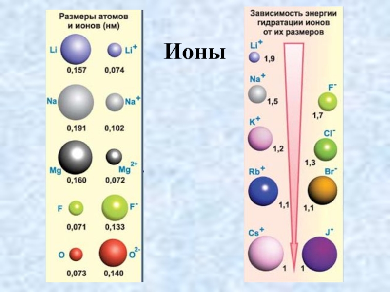 Атом сравнение размеров. Размеры атомов и ионов. Ионы элементов. Ионы химических элементов. Сравнение размеров атомов.