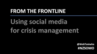 Using social media for crisis management