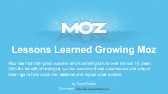 Lessons Learned Growing Moz