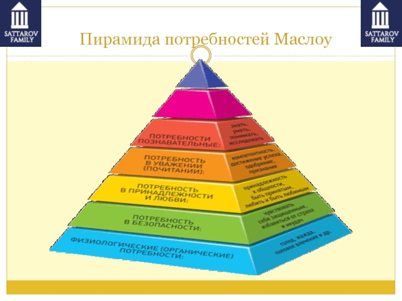 Перед вами изображение пирамиды потребностей а маслоу