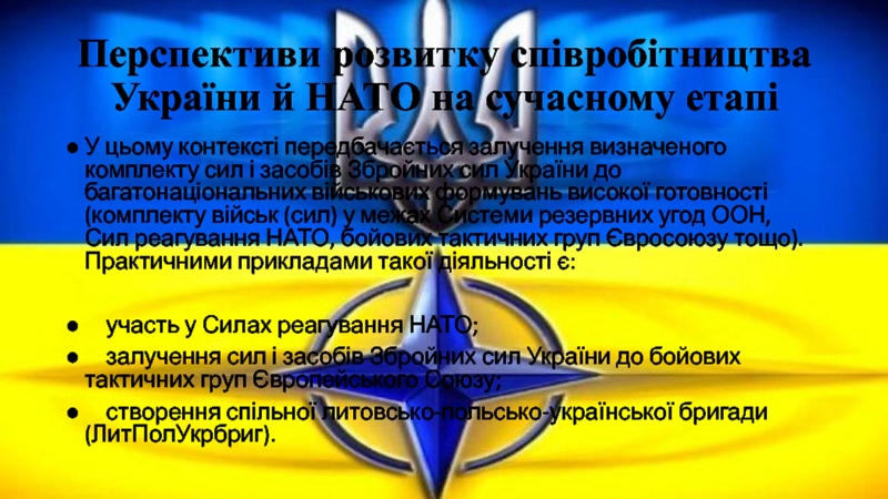 Реферат: Співробітництво України з НАТО