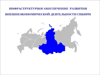 Инфраструктурное обеспечение развития внешнеэкономической деятельности Сибири
