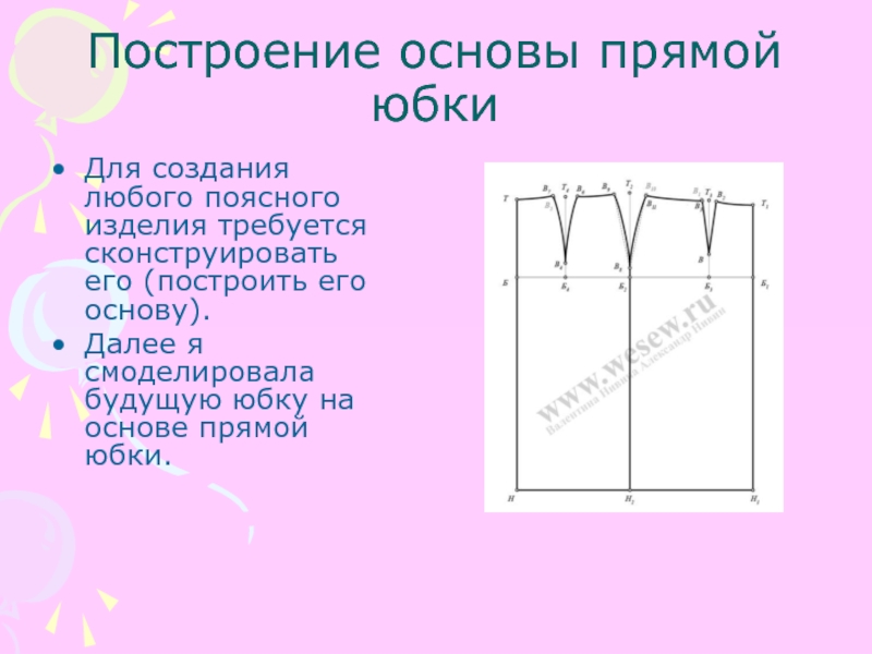 Чертеж прямой юбки 6 класс технология