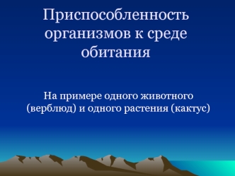 Приспособленность организмов к среде обитания