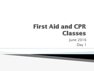 First aid and CPR classes