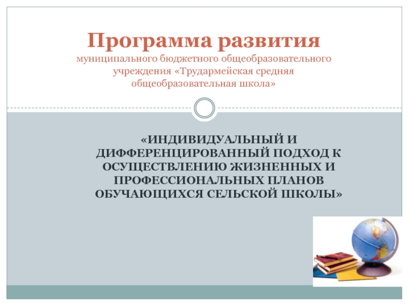 Программа развития муниципального образовательного учреждения