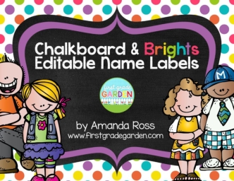 Chalkboard end Brights. Editable Name Labels