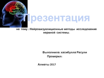 Нейровизуалиционные методы исследование нервной системы