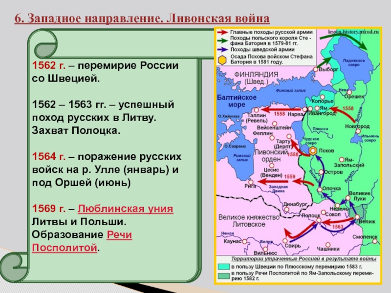 На схеме обозначено государство возникшее в ходе ливонской войны период к которому относится