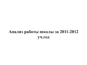 Анализ работы школы за 2011-2012 уч.год