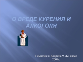 Гимназия г. Кобрина 9 Б класс
2009г.