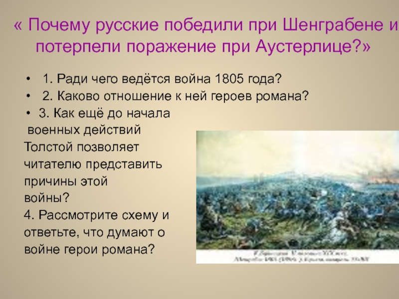 Как проявляет себя народ в войне 1805. Герои Толстого в войне 1805 года.