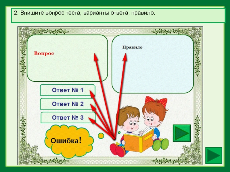 Правила ответа на вопрос. Разработка урока шаблон.