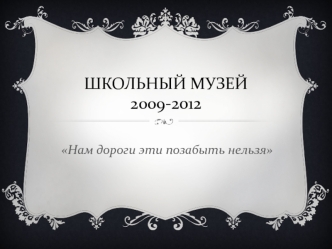 Школьный Музей2009-2012