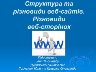 Структура та різновиди веб-сайтів. Різновиди веб-сторінок