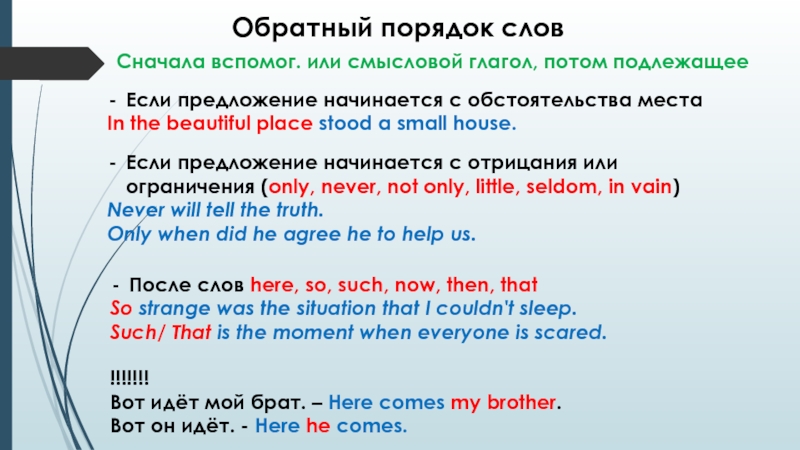 С каких слов начинается предложение. Обратный порядок слов. Смысловой глагол. Предложение начинается с и. Порядок слов с если.