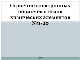 Строение электронных оболочек атомов химических элементов