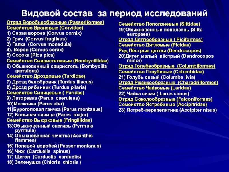 Периоды исследования. Период состав.